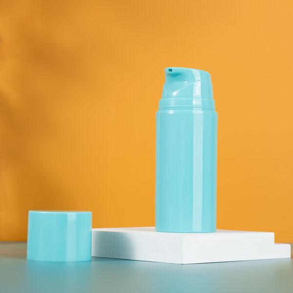 blue color airless bottle
