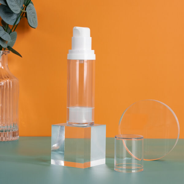 transparent plastic airless bottle